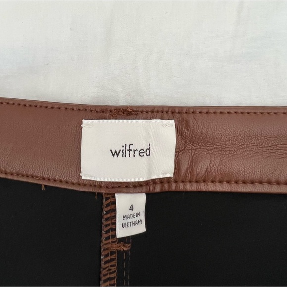 NWT ARITZIA WILFRED FREE BEATRIX FLARE PANT COGNAC VEGAN LEATHER - Picture 5 of 10